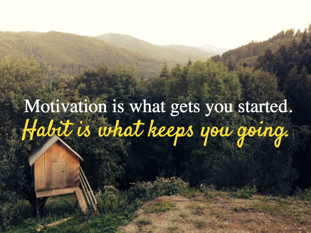 Motivation is what gets you started, habit is what keeps you going.