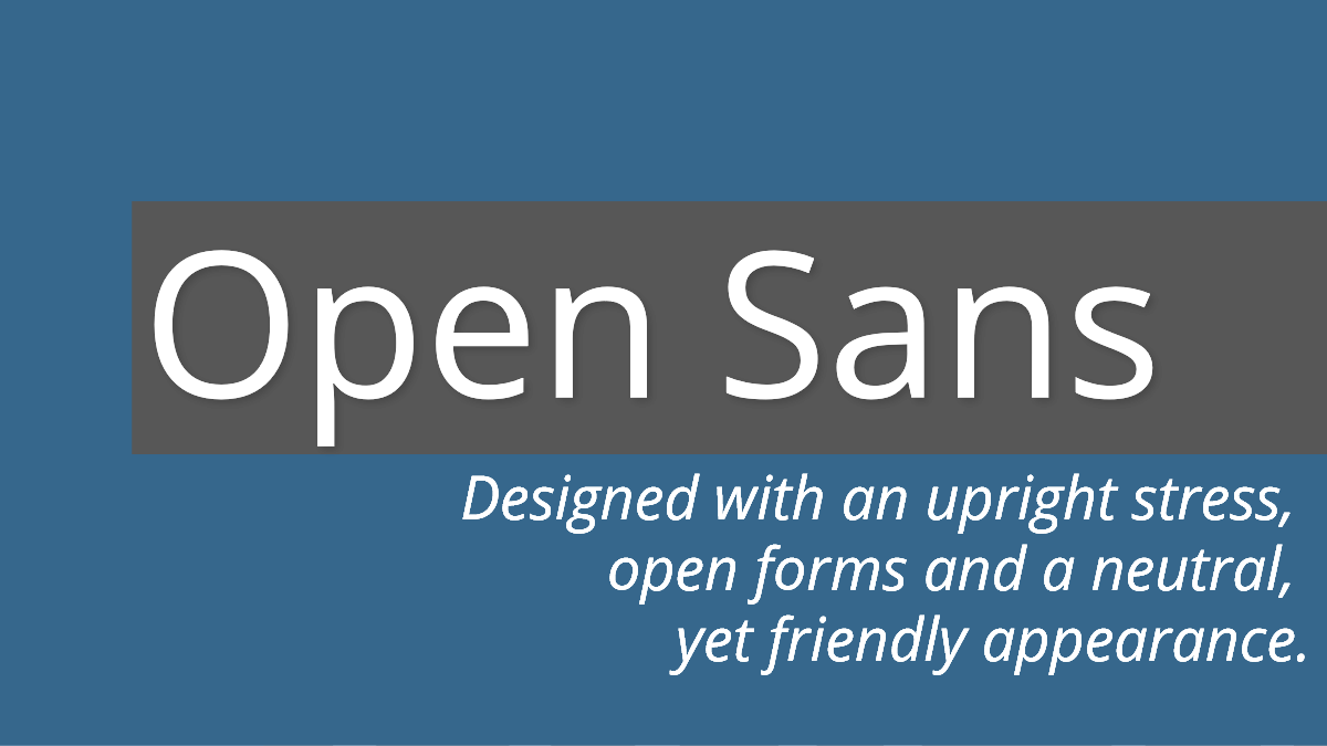 Open Sans is a typeface used for digital marketing and apps.