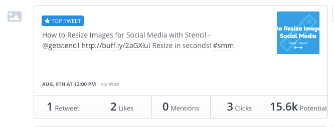 Check top tweets in Buffer analytics.