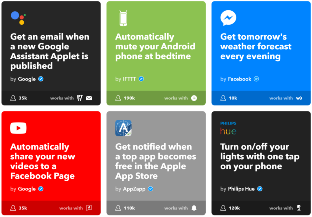 IFTTT-recipes