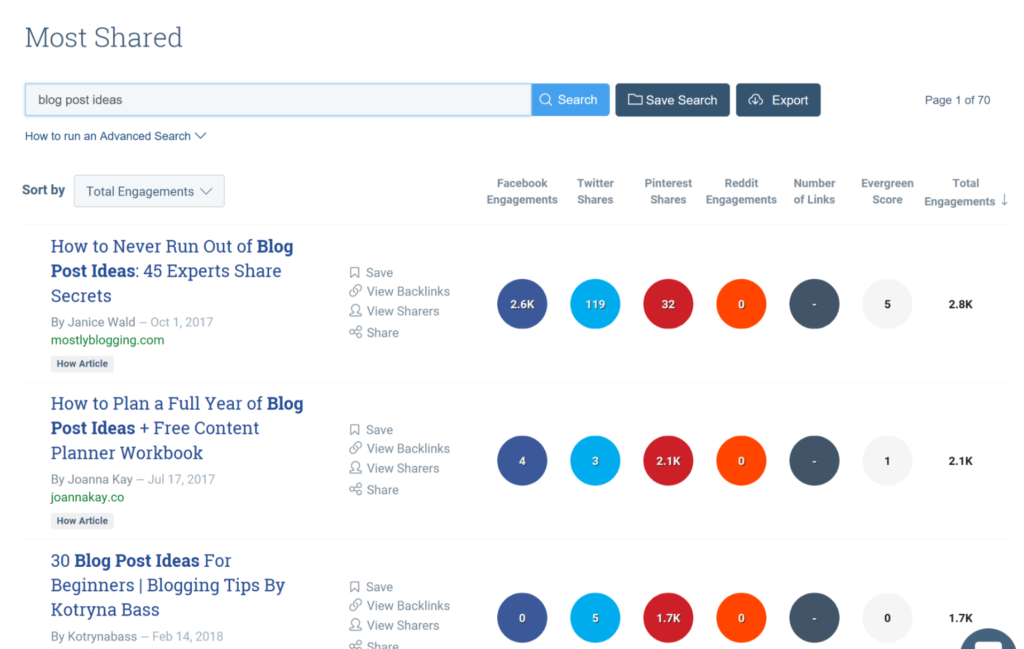 Buzzsumo search