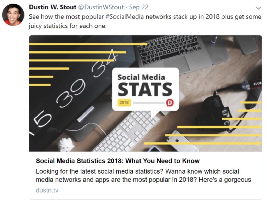 Dustin Stout tweet - usage of icons in his stock photo image.