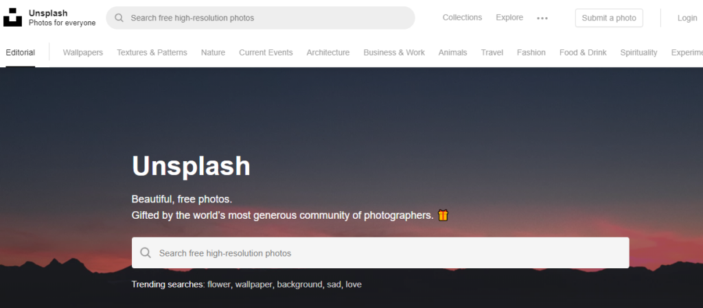 unsplash is another stock photo site