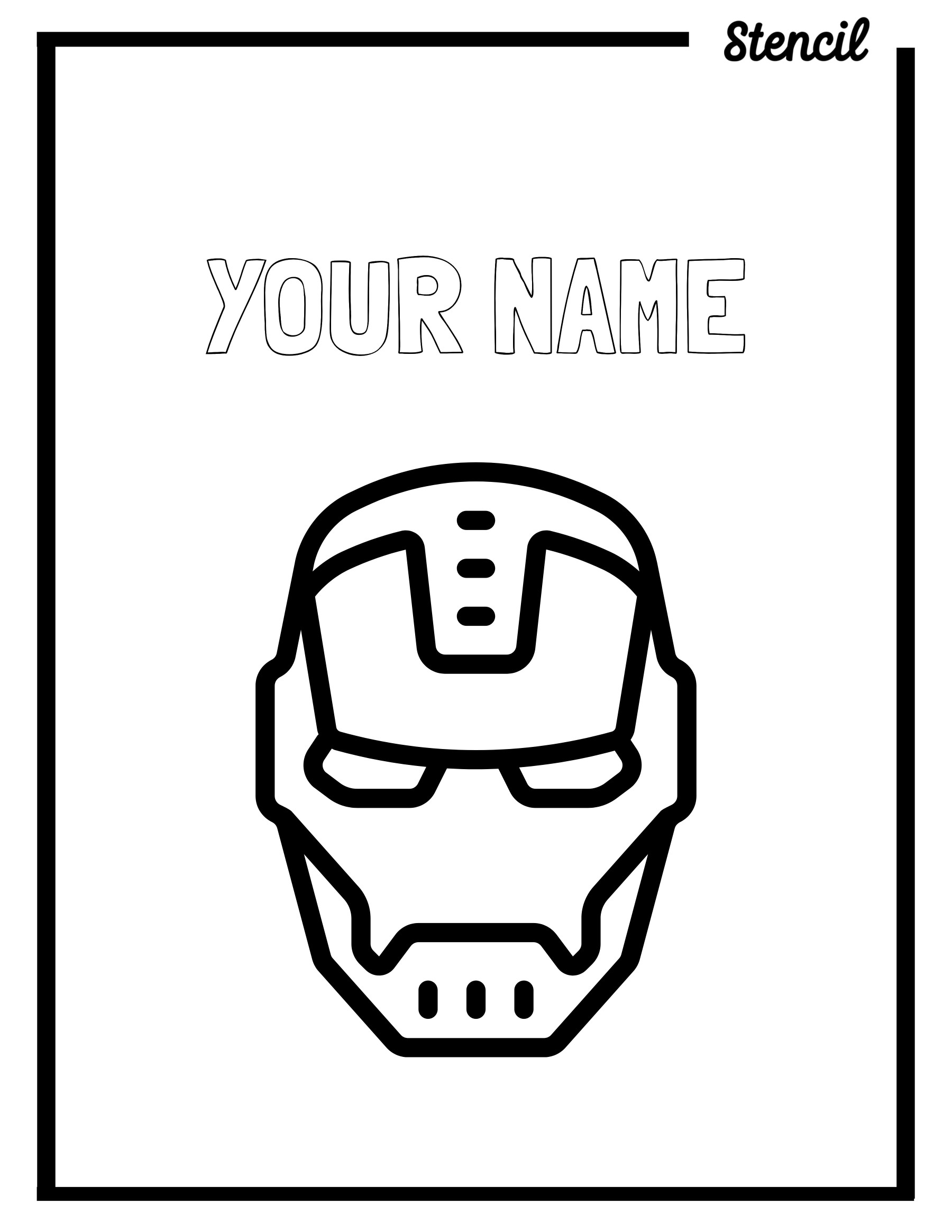 iron man mask outline