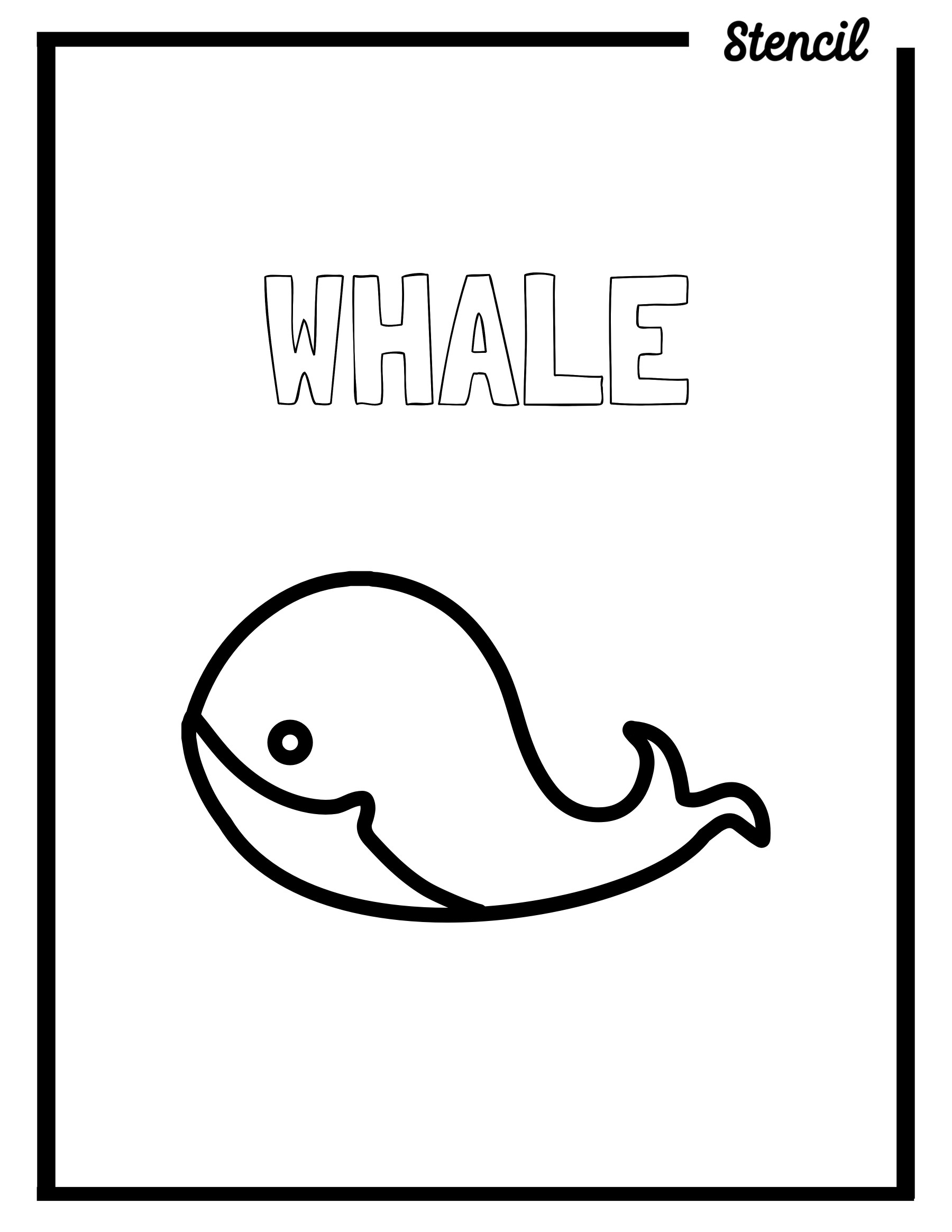 whale outline template